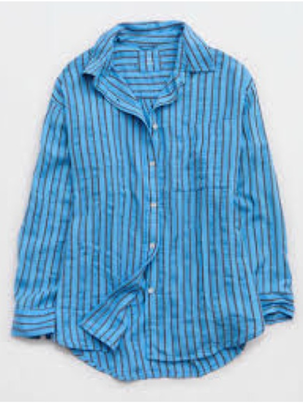 aerie Blue Striped Button-Down Shirt-S